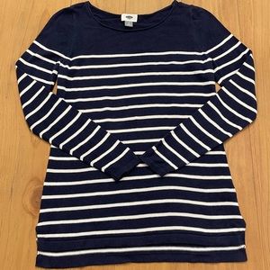 Old Navy Size Small Navy Blue and White Striped Sweater